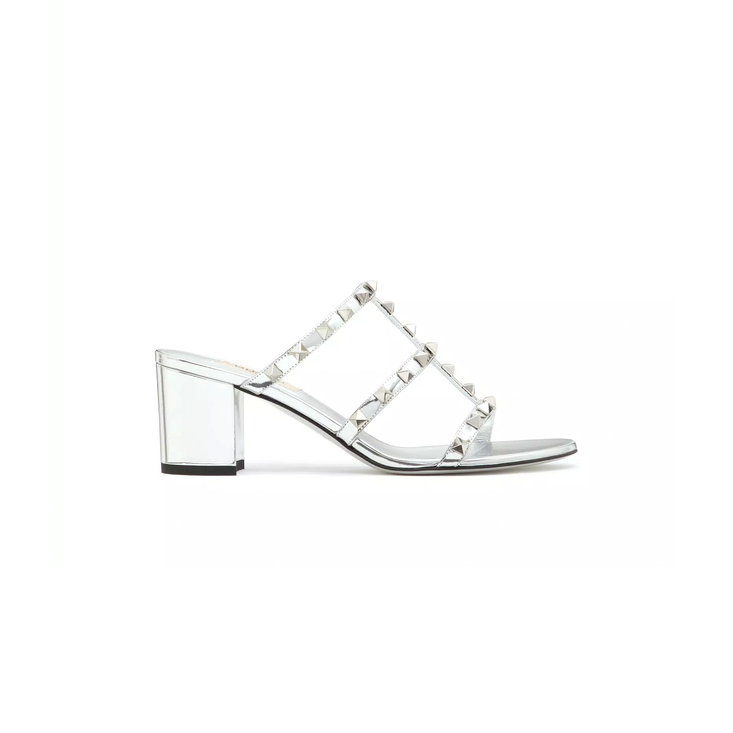 VALENTINO ROCKSTUD MIRROR-EFFECT SLIDE SANDAL 60MM 3W2S0C47WRP_S13 VALENTINO ROCKSTUD MIRROR-EFFECT SLIDE SANDAL 60MM 3W2S0C47WRP_S13